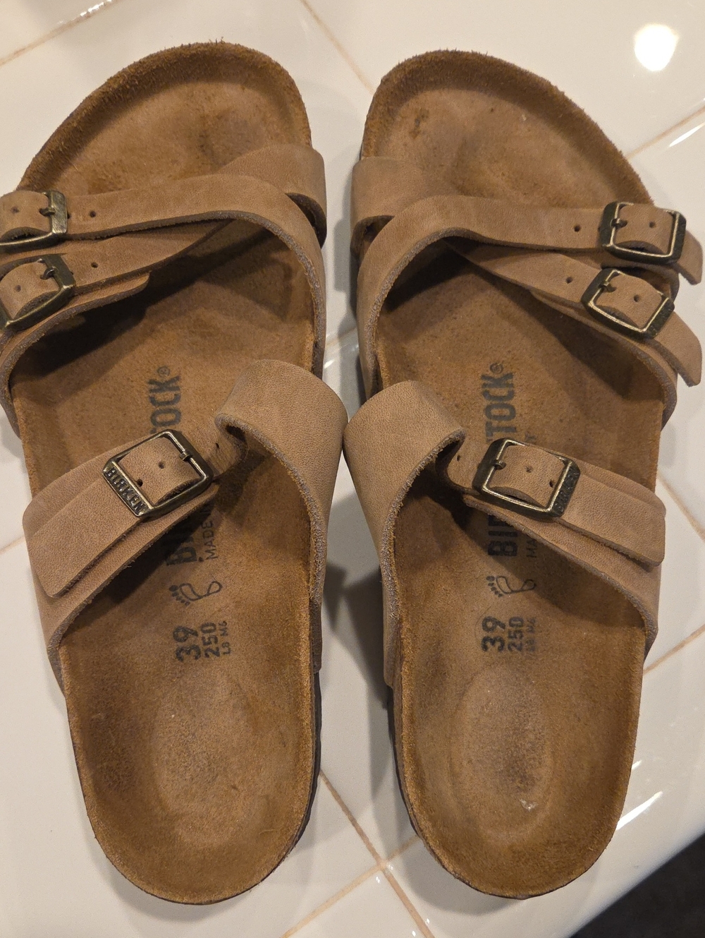 Birkenstock Women's Double-Buckle Sandals in Light Brown